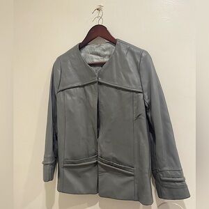 grey vintage jacket in a soft leather